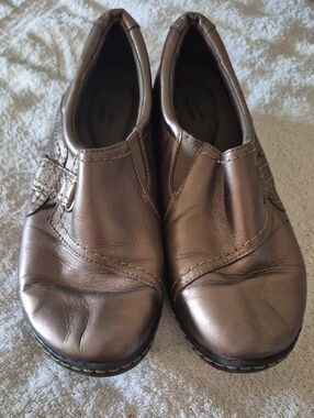 Clarks Metallic Brown Slip-On Comfort Shoes